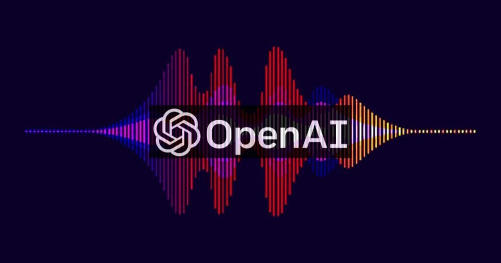 OpenAI Whisper logo with audio waveform showcasing the best AI transcription software with automatic speech recognition for accurate and multilingual transcriptions