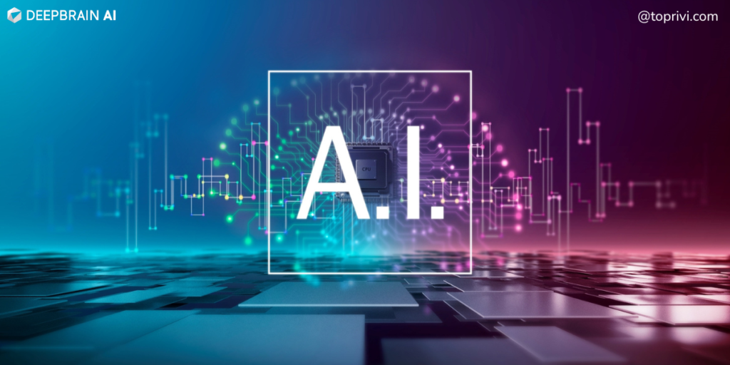 DeepBrain AI CuttingEdge Technology Visual Daily AI Hub Digital AI visualization with vibrant colors representing DeepBrain AI technology