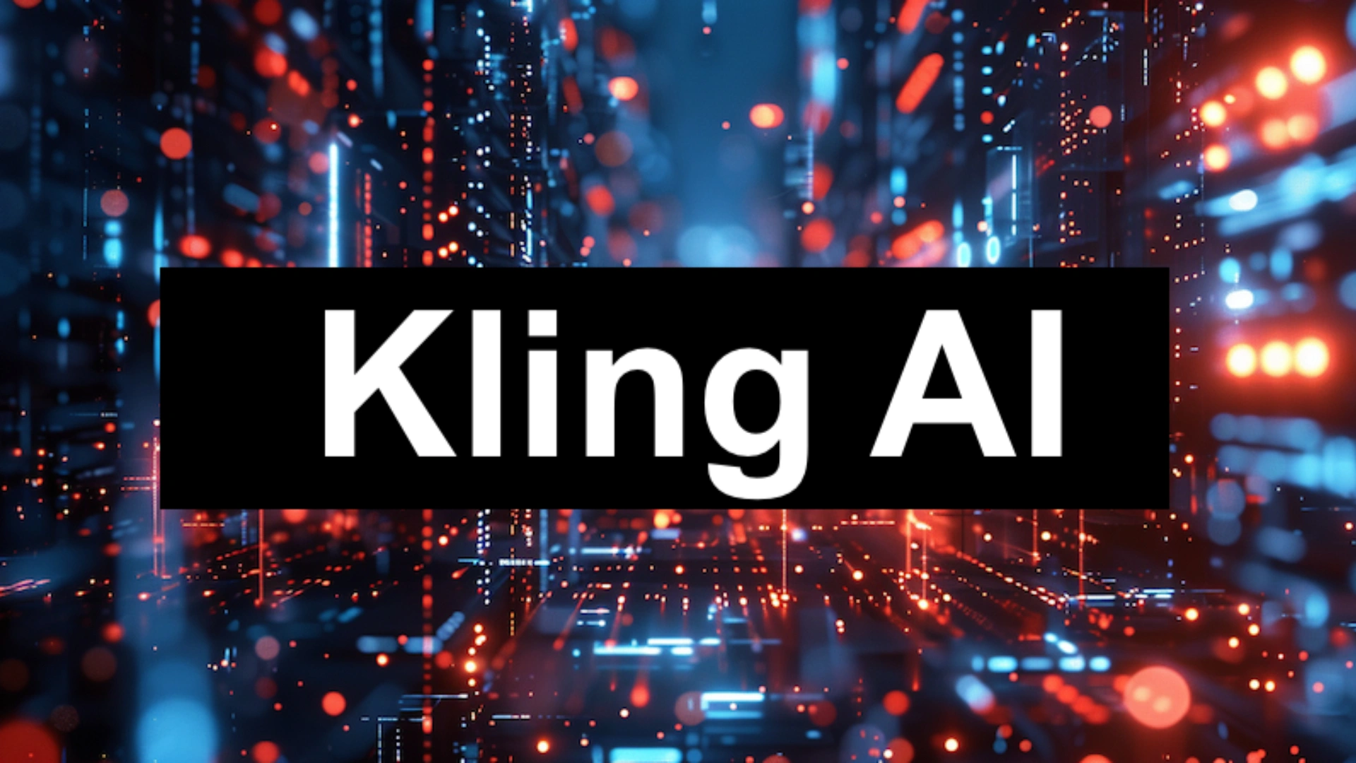 Kling AI Video Creation logo on a futuristic technology inspired background