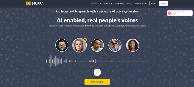 Murf AI interface highlighting its versatile text to speech AI capabilities for lifelike voiceovers