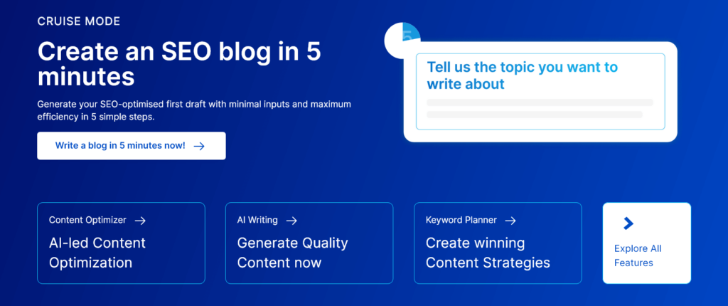 Create SEO-optimized blogs in 5 minutes with AI tools