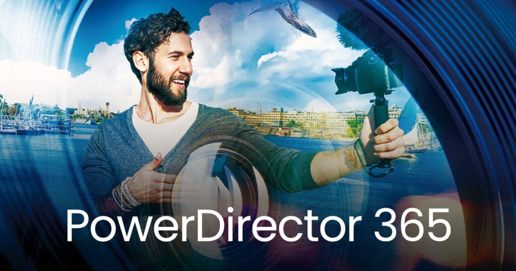 Content creator using PowerDirector 365 for AI video editing on social media