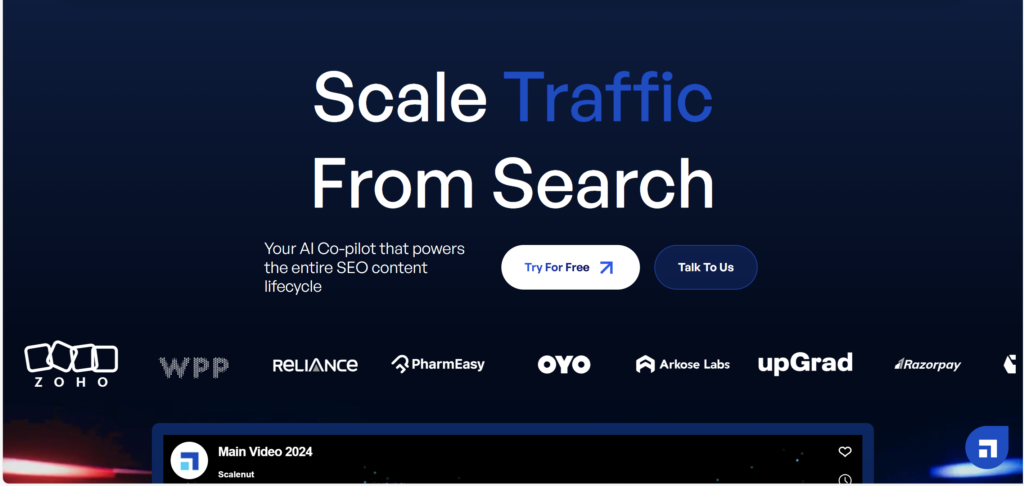 Scalenut AI tool to scale traffic with comprehensive SEO and content solutions
