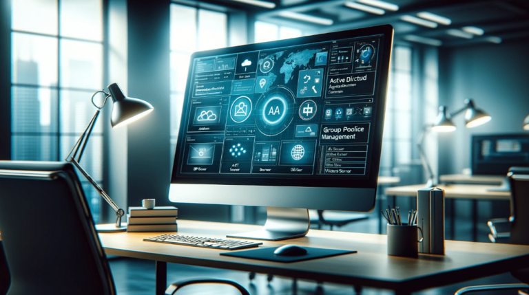 Computer screen in an office showing AI powered dashboard for real time monitoring and insights