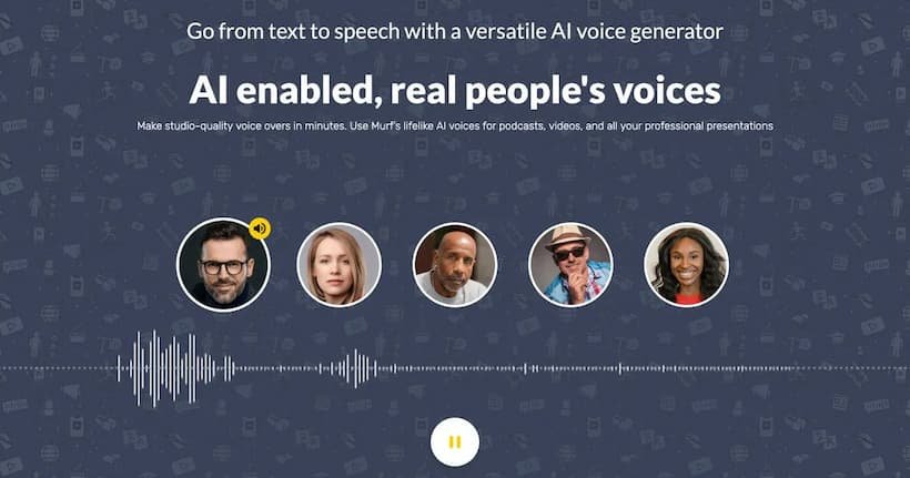 Murf AI's AI-enabled voice technology for realistic voiceovers.