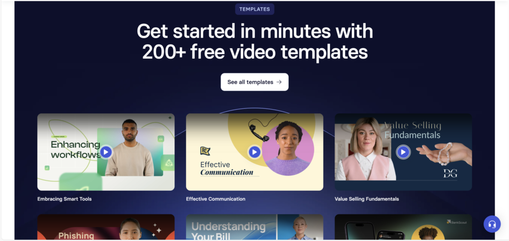 Synthesia templates for creating professional videos